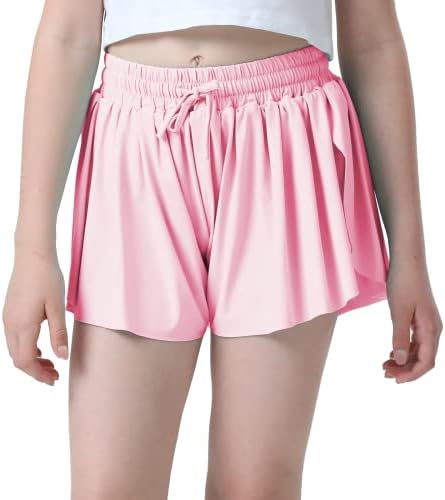 Flowy Hortke Girls Leptir Hotcks Girls Atletska kratke hlače za djecu Toddler Mladi sa oblogom 2-u-1 trčanje, aktivno, sport
