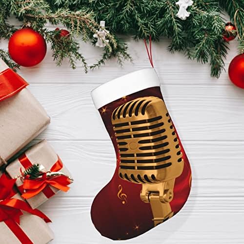 Mikrofon sažetak božićne čarape Microfton Sažetak Glazbeni dvostrani kamin Viseći čarape