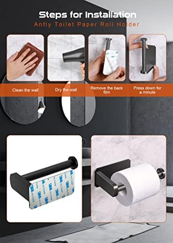 ANFLY RV WC držač papira Kamper, samoljepljiv toaletni papir sa 2 viseće kuke za kampere, kupatilo, kuhinju i spavaću sobu, bez bušilice / štapa na zidnom nosaču za toalet