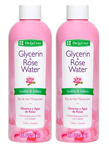 De La Cruz Ružina voda i glicerin za lice-Rosewater tonik za lice i hidratantna krema za kožu i kosu 8 fl oz-2