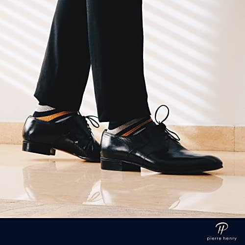 Pierre Henry preko čarapa za tele za muškarce | Pamuk preko čarapa za haljinu teleta | Duge čarape ostaje Up12 + HR | Dvostruke udobne elastične ležerne čarape | Veličina 7-11 | 12-16