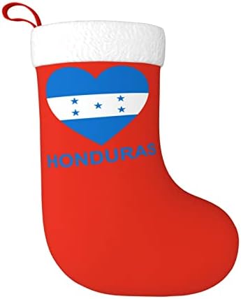 QG ZZX Love Honduras Božićne čarape Xmas Čarape Kamin Viseća čarapa 18 inča Dekoracija za odmor