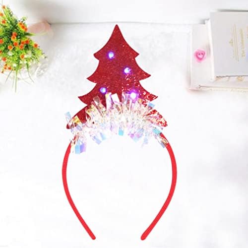 Amosfun Hairband LED božićno drvo traka za glavu Božićno svjetlo up treperi traka za glavu Glow Headpiece