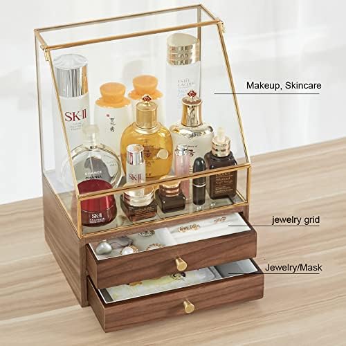 WLBHWL Cosmetics Storage Box kutija za nakit sve-u-jednom fioka proizvoda za njegu kože od prašine home Desktop police za nakit lagana luksuzna kutija za nakit