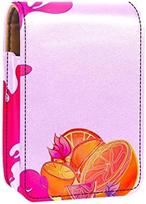ORYUEKAN držač futrole za ruž za usne Mini torba putna kozmetička torbica, organizator sa ogledalom za vanjsku torbicu za djeveruše poklon za svadbene zabave, grejpfrut od voća narandže iz crtića