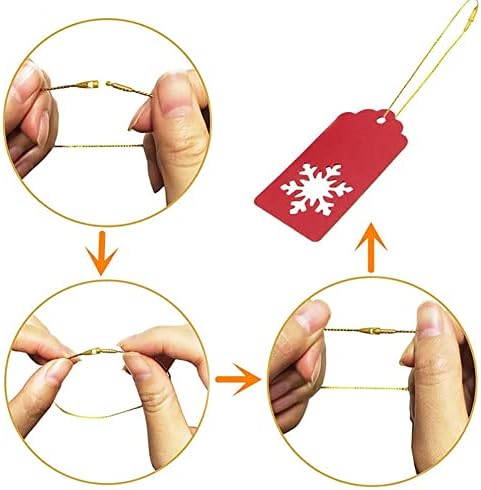 CCHUDE 400 kom božićne ukrase vješalice ukrašavanje kuka konopci metalik viseći string prepiru viseći konop sa priključnim zaključavanjem za odmor za odmor