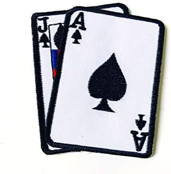 TH Blackjack Gamble Play Card Logo logo Vezeni Applique Sew Gvožđe na zakrpa za šešire Jakne torbe Jeans
