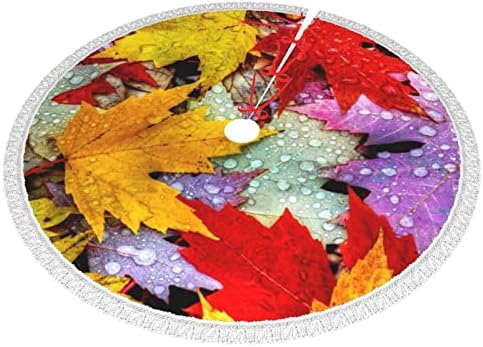 Skinja za božićnu drvcu 48 - jesen listivo odvora siknje od tiskanog drveta sa tasselnim dekoracijom Xmas stabla