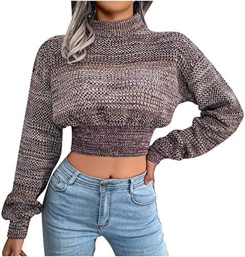 Ženski ratarski pulover dugih rukava vrhovi vrhovi Dressy Casual O-izrez Čvrsta boja Chunky pleteni džemper Jumper pletena