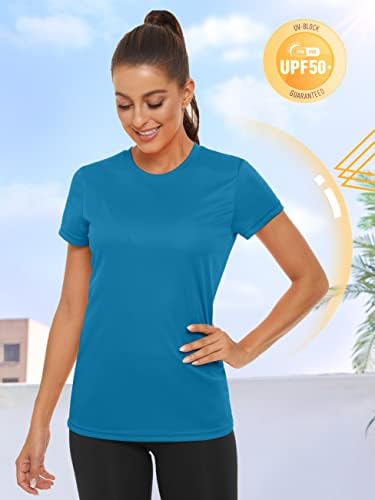 Tacvasen ženske majice kratkih rukava za zaštitu od sunca za zaštitu od sunca upf 50+ Brzi suhi vanjski joga trčanje teretane