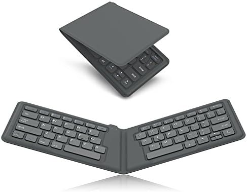 Moko sklopiva Bluetooth tastatura, ultra tanka prijenosna bežična tastatura pucanja FIT iPad iPhone, preklopna Bluetooth tastatura kompatibilna s IOS-om Android Windows tablet pametnim telefonom, sivom telefonom