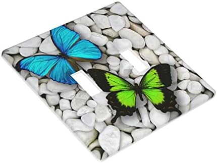 Kameni leptir smiješan 2 gang svjetlo prekidač Prekrivač zidne ploče Dvostruki preklopni ukras