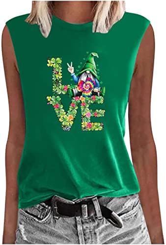 St. Patrick Dan Tank Tops za žene rukave majice Love Gnome Clover Print tunika Loose Fit Vest