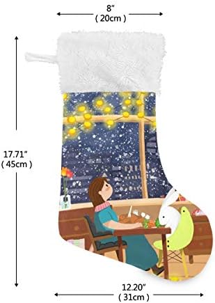 Pimilagu Rabbit i vlasnik božićne čarape 1 paket 17.7 , viseći čarape za božićnu ukrasu
