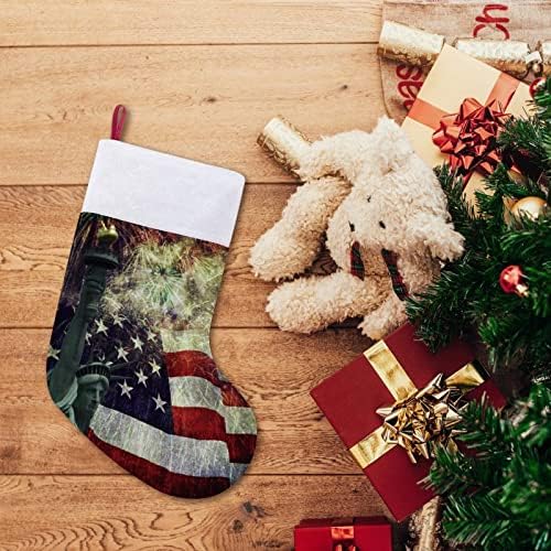 Kip Liberty USA vatromet Flag Crveni božićni praznici Čarape Početna Ukrasi za Xmas Tree Kamin Viseće čarape