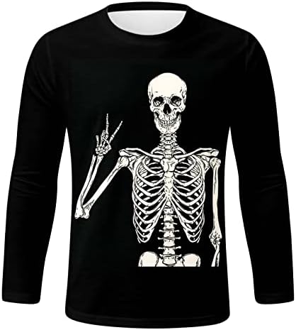 2022 muški vrhovi za Noć vještica Muški modni casual Halloween Crew Crw 3D digitalni tisak Majice s visokim