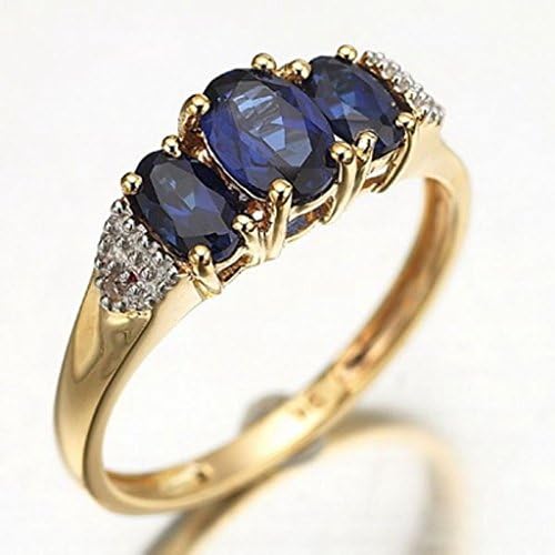 T-nakit modni plavi CZ safir 18k zlato punjeni zaručnički Ženski prstenovi veličine 6-10