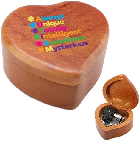 Autizam Jedinstvena zagonetka za navijanje vintage drvena muzička kutija vjenčanje valentinovo