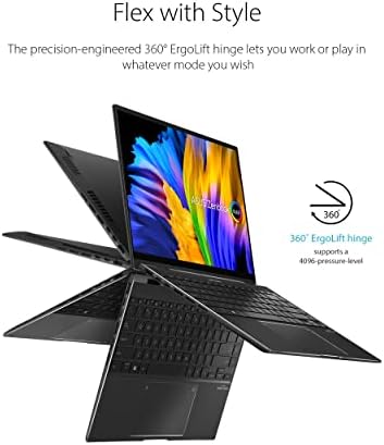 ASUS Zenbook 14 Flip OLED Ultra Slim Laptop, 14 4k 16:10 OLED ekran osetljiv na dodir, AMD Ryzen 7 6800H CPU, 16GB RAM, 1TB SSD, NumberPad, Windows 11 Home, žad Crna, UN5401RA-DH74T