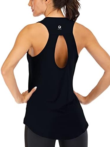 ICTIVE Yoga Tops for Women Loose fit Workout Tank Tops for Women Backless Sleeveless Keyhole Open Back Muscle Tank
