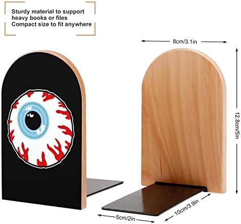 Eyeball uzorak neklizajuće Drvo Bookends Heavy Duty Book čep za dekorativne police