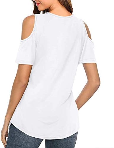 Laskavi vrhovi za skrivanje trbušnjaka, prevelike praznične majice Žena hladno ramena rukava jednostavna