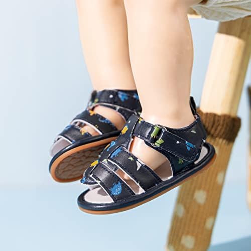 Meckior dječja dječaka djevojka sandale novorođenčad neklizajuće meke gumene sandale za dječake za bebe Boys Open-Toe Vanjski casual ljeti prve šetačke cipele