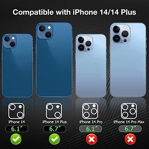 3 paketa Ouyetu dizajniran za iPhone 14 Plus 6.7staklo za zaštitu sočiva kamere, dizajniran za iPhone 14 6.1stakleni zaštitnik sočiva kamere, 9h kaljeno staklo, način noćnog snimanja, pogodan za futrole, visoke definicije