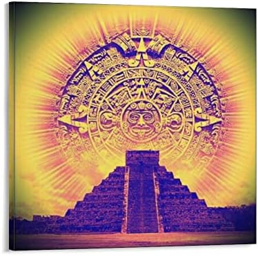 ToMart posteri za kućni zidni dekor, Aztečki kalendar kamena štampa slika na platnu plakati i grafike zidne umjetničke