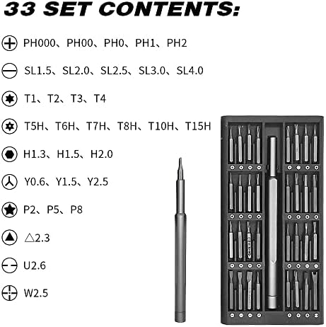 33 u 1 Set preciznih odvijača, Komplet alata za preciznu popravku elektronike za telefonski sat laptop