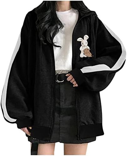 Žene Slatke prevelike jakne sa kapuljačom Životinjski tigar Print Zip Up Otvoreno Prednji duksevi