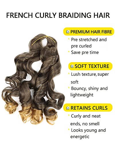 Francuska kovrdžava pletenica kosa 10 inča Crni Bob francuski Curl pletenica kosa prethodno rastegnuta valovita