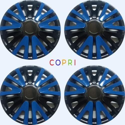 Coprit set od 4 kotača 14-inčni crno-plavi hubcap snap-on odgovara Hyundai Accent