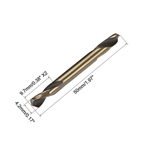 uxcell HSS twist burgije sa dvostrukim krajem Titan Premazivanje Spiralni rotacioni alat sa ravnim drškom 4,2 mm bušenje prečnika 10 kom