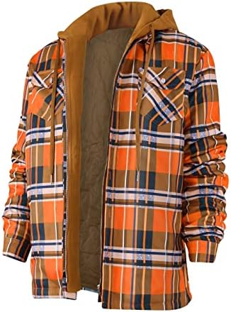 Zimske jakne za muškarce, zip up flannel jakna quilted plaid majica jakne kaput Flannel hoodie jeseni majice