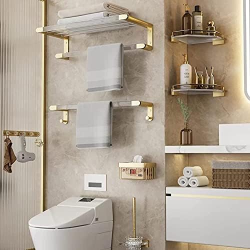 HSXJJ akrilne kupaonice 19.7inch zlatni aluminijum Extra gusta akrilna pravokutna polica, polica za kupatilo