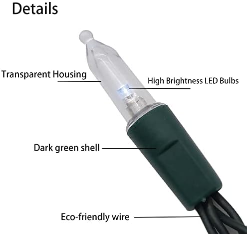 YASENN Božićna svjetla 50 LED 16ft 2 paket baterija svjetla Mini drvo svjetla sa 8 funkcija za Božić odmor