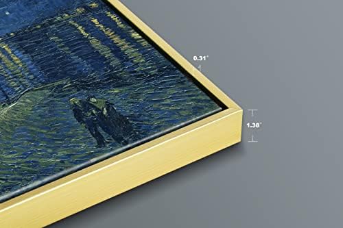 Wieco Art Framedred Art Giclee platno printovi Zvjezdane noći preko Rhone platna printovi zidna Umjetnost Van Gogha slike reprodukcija apstraktno uokvireno umjetničko djelo za zidni dekor