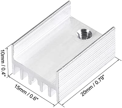 uxcell 20mm x 15mm x 10mm do-220 aluminijumski hladnjak za hlađenje MOSFET tranzistorske diode 10kom
