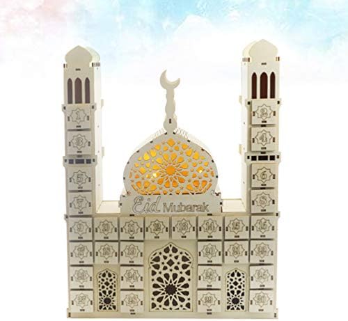 XINGHUANG-drvena ladica Ramadan Decor Led Eid Mubarak Advent Calendar odbrojavanje muslimanski Islamski drveni ukrasi Tabela Decor Craft Art eid Mubarak