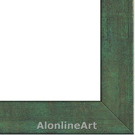Alonline Art - Zodiac ALPHONSSE MUMA | Zelena uokvirena slika tiskana na pamučnom platnu, pričvršćenu