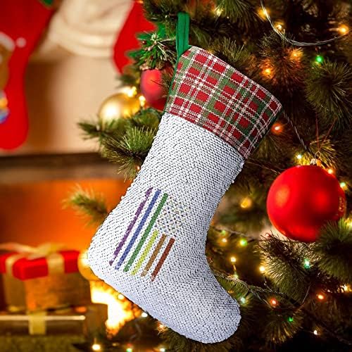 Rainbow American Gay Pride Flag Sequin Božićna čarapa Sjajni zid Viseći ukras ukrasa za Xmas Tree Holiday