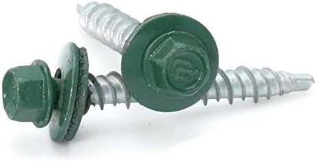 Hex glavna glava Mehanički pocinčani mini bušilice Krovni vijci Zelena završna obrada - 10 x 1 Količina 1000