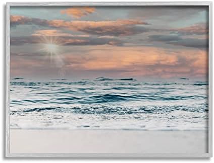 Stupell Industries oblačno jutro crveno nebo Horizont plaže, dizajn Tara Moss