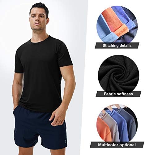 Runhit 3pack Workout Shirts for Men Quick Dry T-Shirts Moisture Wicking Crewneck Athletic Gym