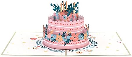 Lovepop cvjetna rođendanska torta Pop up kartica, 5x7-3d rođendanska čestitka, čestitka za tortu, rođendanske
