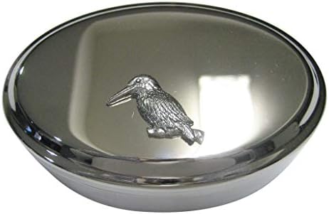 Kiola dizajnira srebrni tonirani kingfisher ptica na podružnicu Oval trinket nakit
