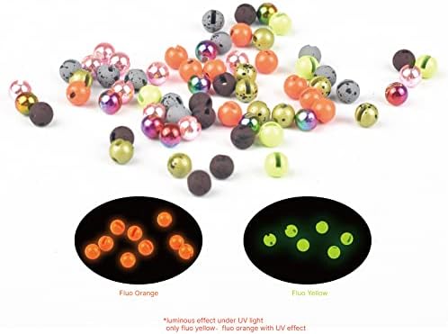 Muunn 50pcs Tungsten prorezirane perle za vezanje, 12 boja / 13 veličina Tungsten perle glave proreznih letećih