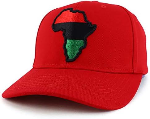 Trendy Prodavnica Odjeće Crvena Crna Zelena Karta Afrike Vezena Strukturirana Bejzbol Kapa