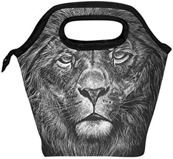 Vipsk torba za ručak Crna lavova kutija za ručak, vodootporna torbica za piknik na otvorenom